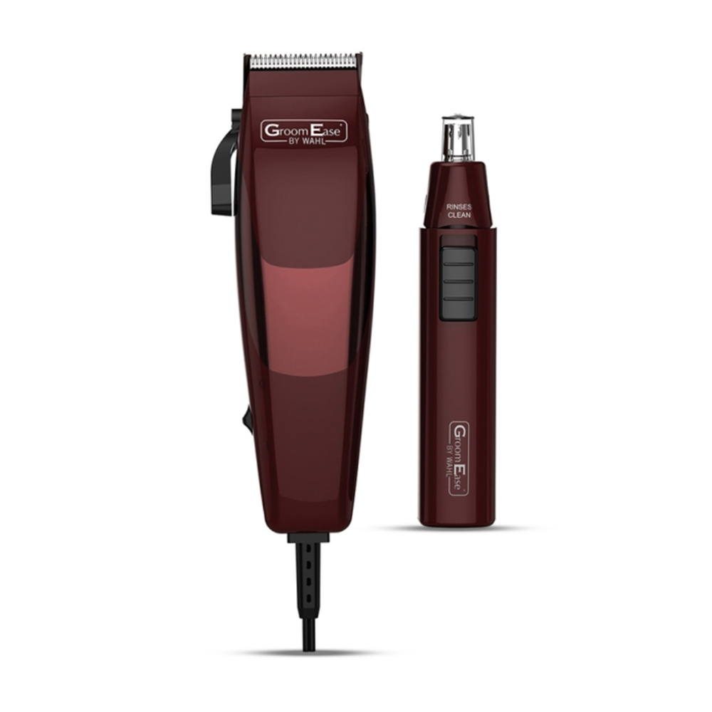 Wahl GroomEase 18 Piece Kit Hair Clipper Gift Set For Men -Maroon - 79449-917