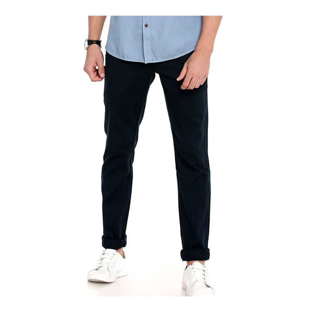 Cotton Chinos Gabardine Pant For Men - Deep Black - NZ-3157