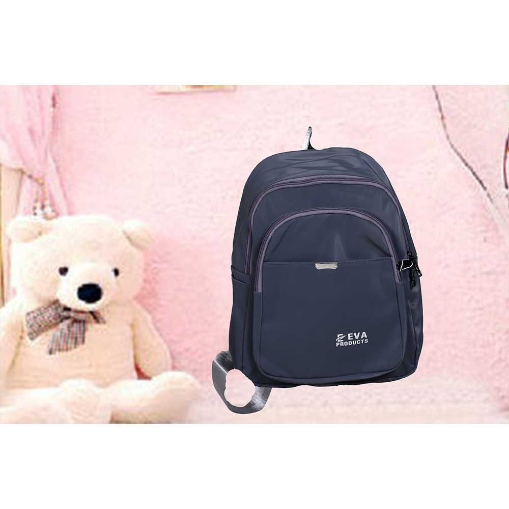 Nylon Waterproof School Bag For Kids - Navy Blue - RL-40