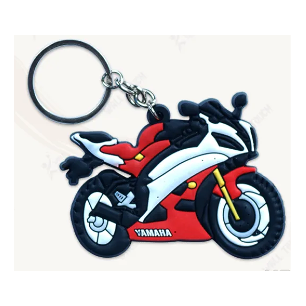 YAMAHA Rubber PVC Keychain Key Ring For Bike and Car - Red - 334625700