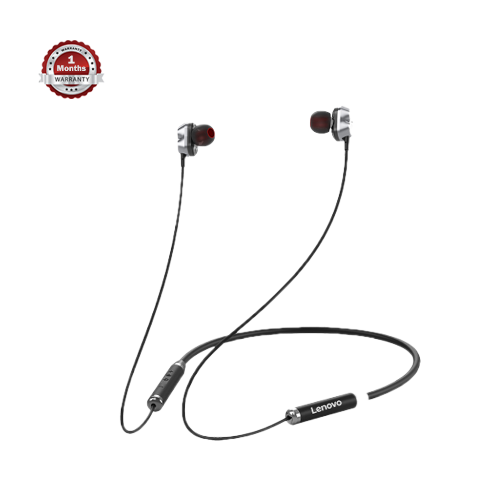 Lenovo HE08 Wireless In-Ear Neckband Earphones - Black