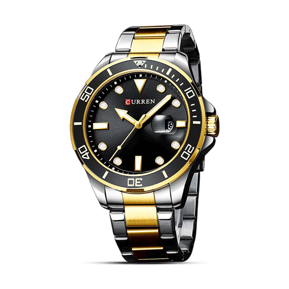 Curren 8388 Stainless Steel Wrist Watch for Men Toton Black