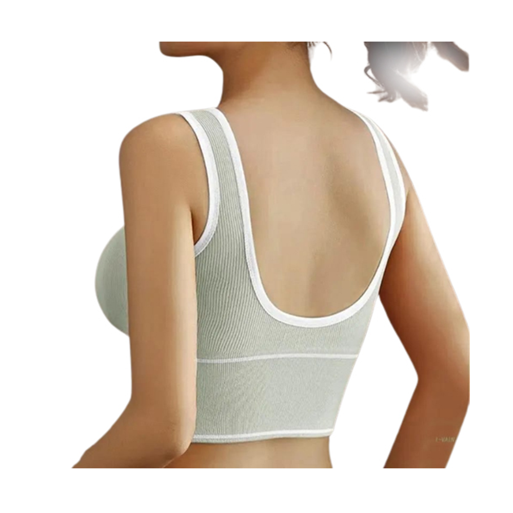 Sankom Compression Shapewear White Lace Detailed Classic Tank Top w/  Built-in Bra