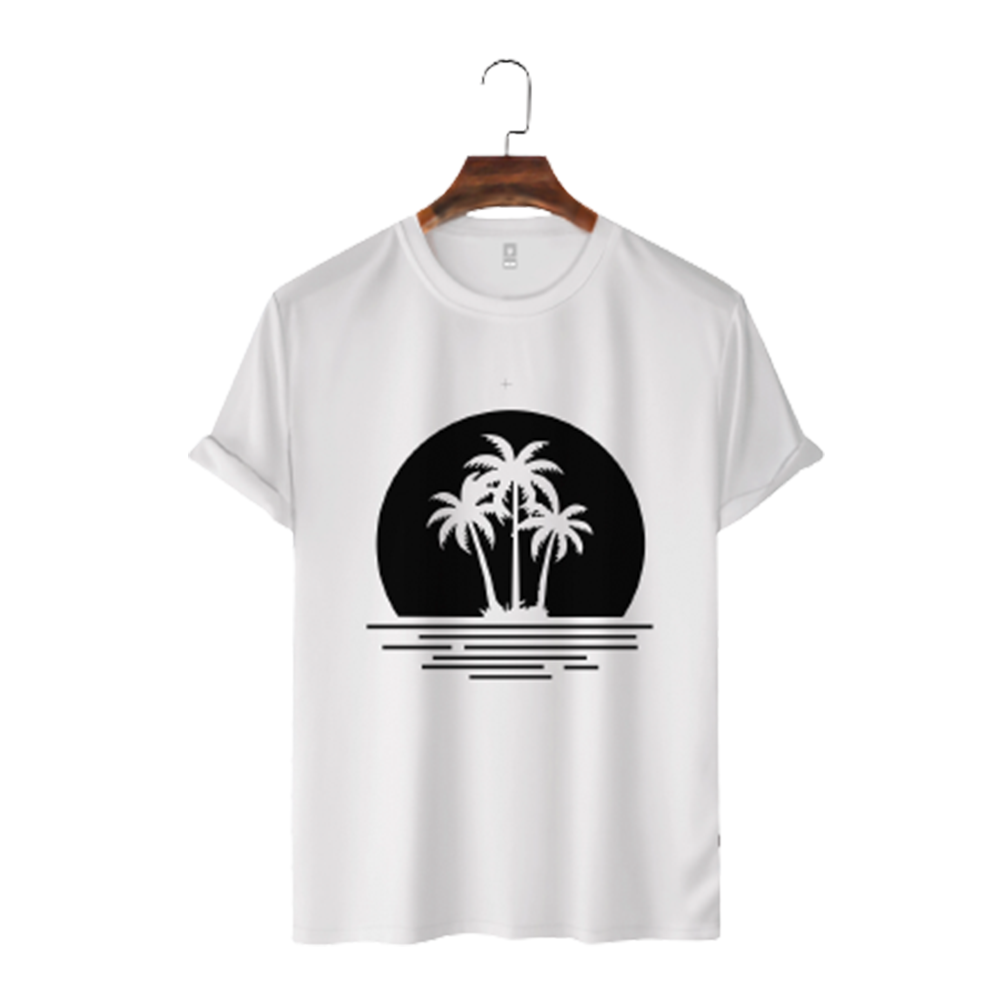 Cotton Half Sleeve T-Shirt For Men - White - TS-205