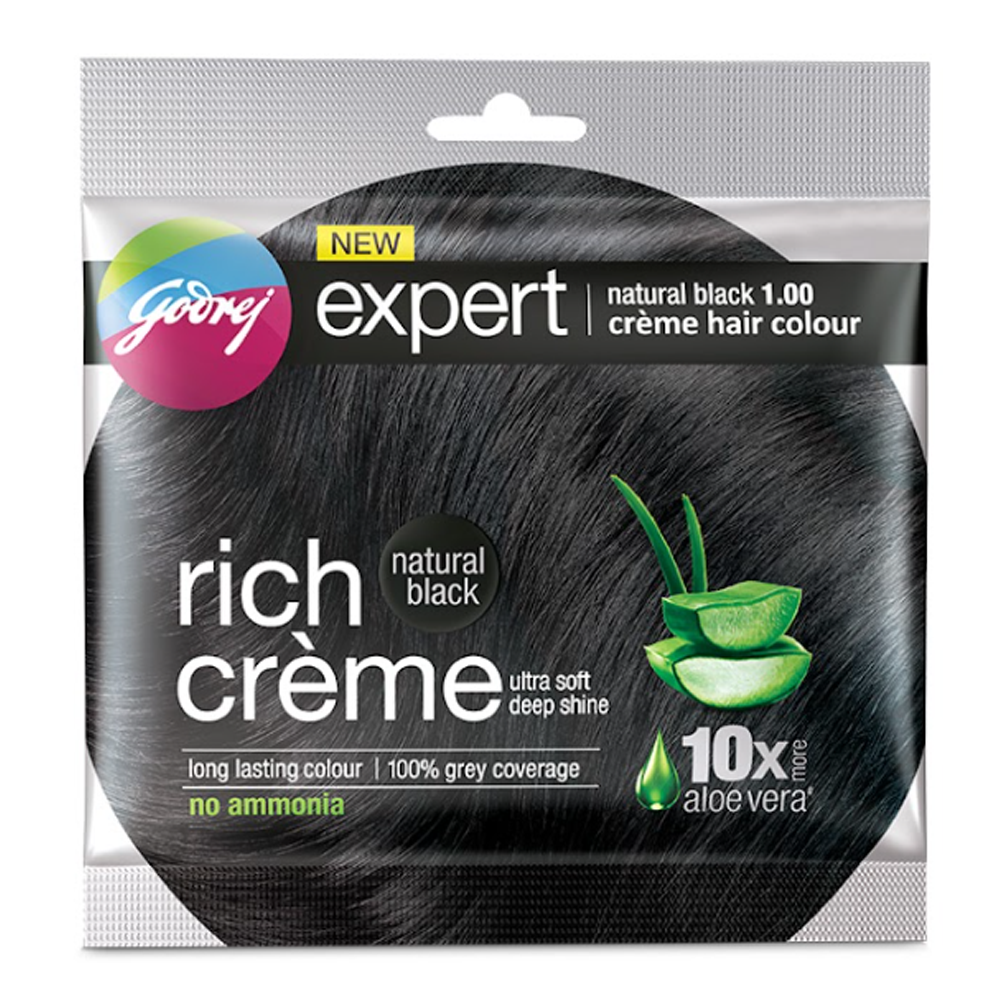 Godrej Expert Rich Creme Hair Color Natural Black - 20gm