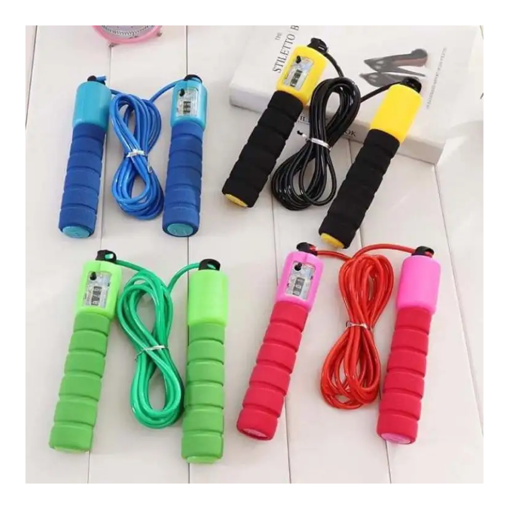 Plastic Adjustable Skipping Automatic Countable Jump Rope - Multicolor