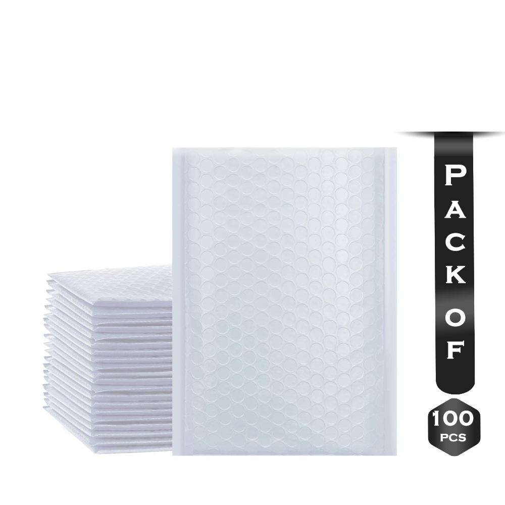 White Self Adhesive Bubble Wrap Mailing Poly 8*14 inch - 100pcs - SA000CRFT107
