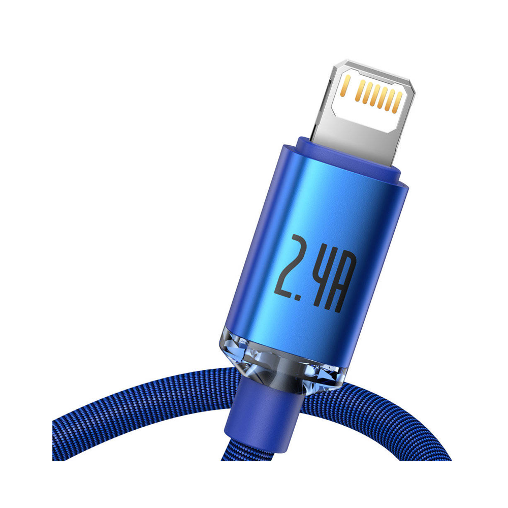 Baseus Crystal Shine Series Fast Charging Data Cable USB to IP 2.4A - 1.2m - Blue