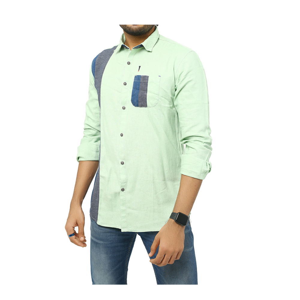 Bang Cotton  Full Sleeve Casual Shirt For Men - Light Green 