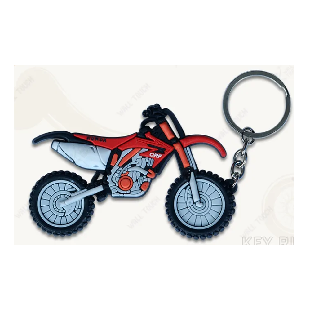 CRF Honda Rubber PVC Keychain Key Ring For Bike and Car - Red - 334830260