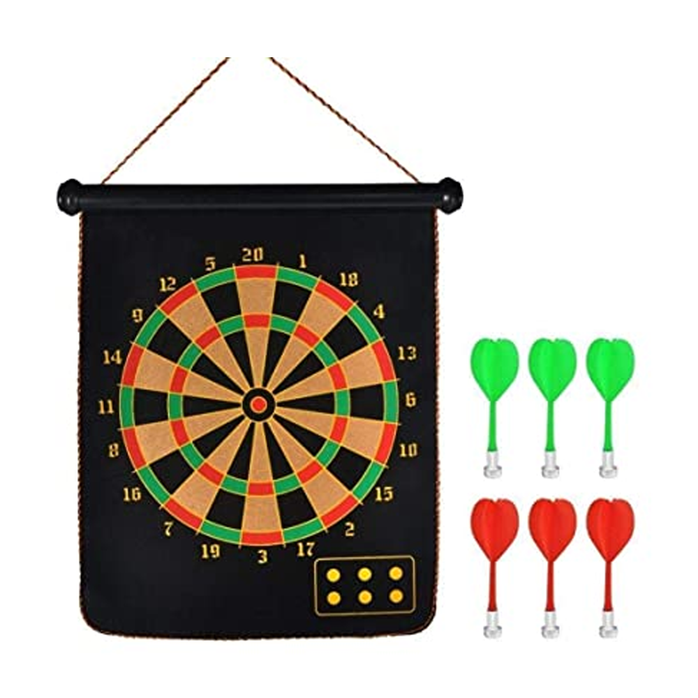 Foldable Double Sided Magnetic Dartboard - 17 Inches