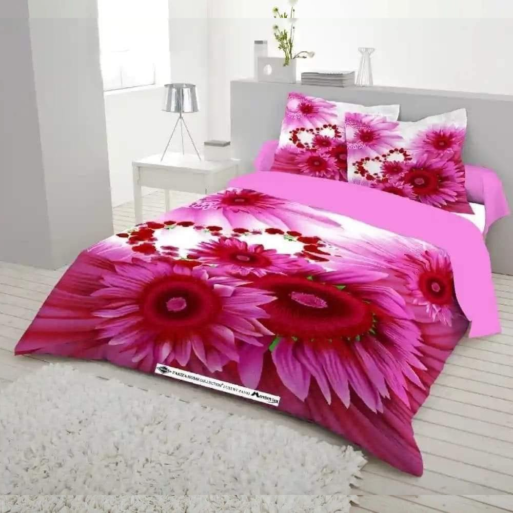 Panel Cotton King Size Bedsheet With Pillow Cover - Multicolor - 192468