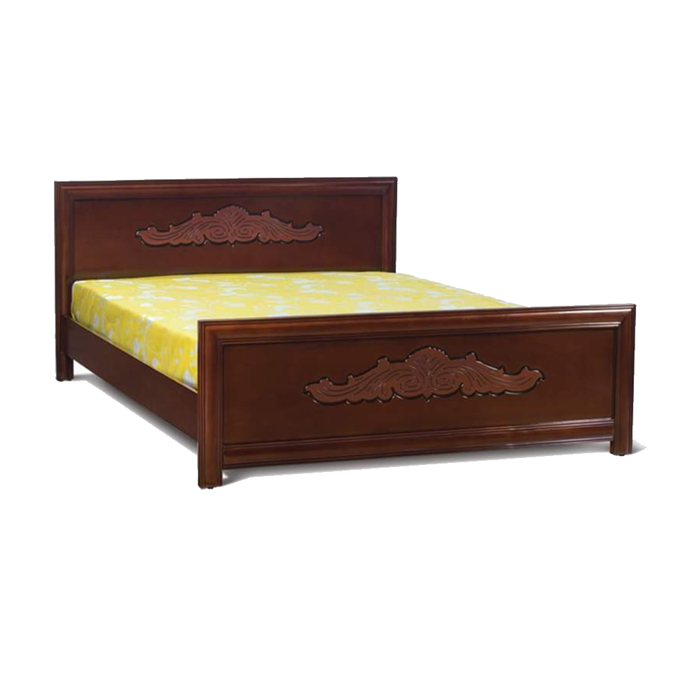 Malaysian Processed Wood Double Size Bed - 5'*7' Feet