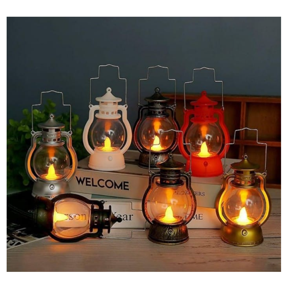 Mini String Light Home Decor Hurricane Table Lamp - 5 Inch - Multicolor