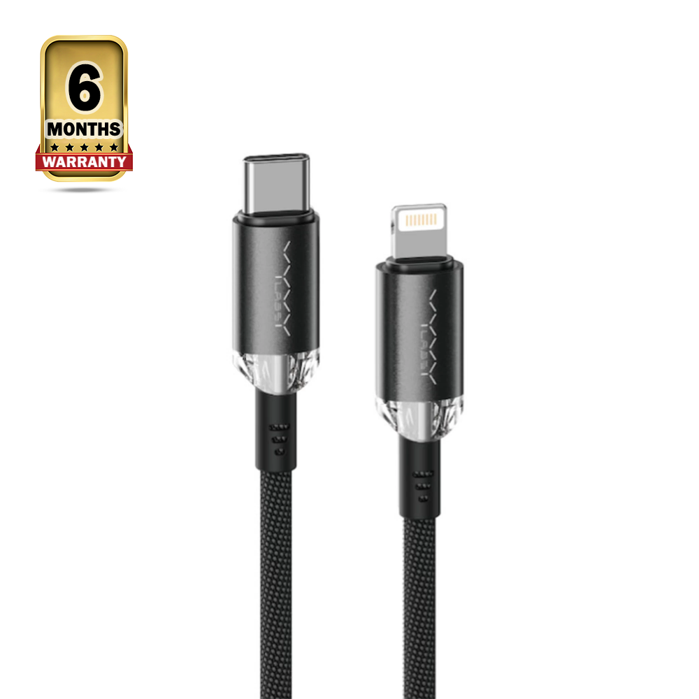 Vyvylabs VCSCL-02 Crystal Series Type-C to iP Fast Charging Data Cable - 1M - Black