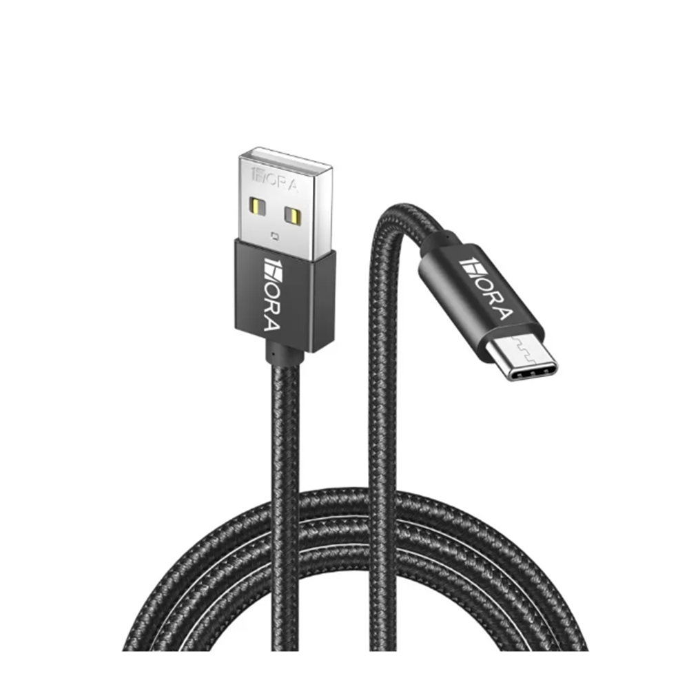 1Hora V8 Series USB to Type C High-Density Braided Data Cable - 1M - Black - CAB249N-300