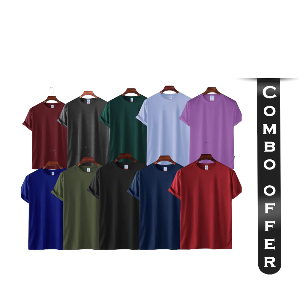 Combo Offer Of 5 Pcs Cotton Half Sleeve Polo T-Shirt For Men - Multicolor - TC500