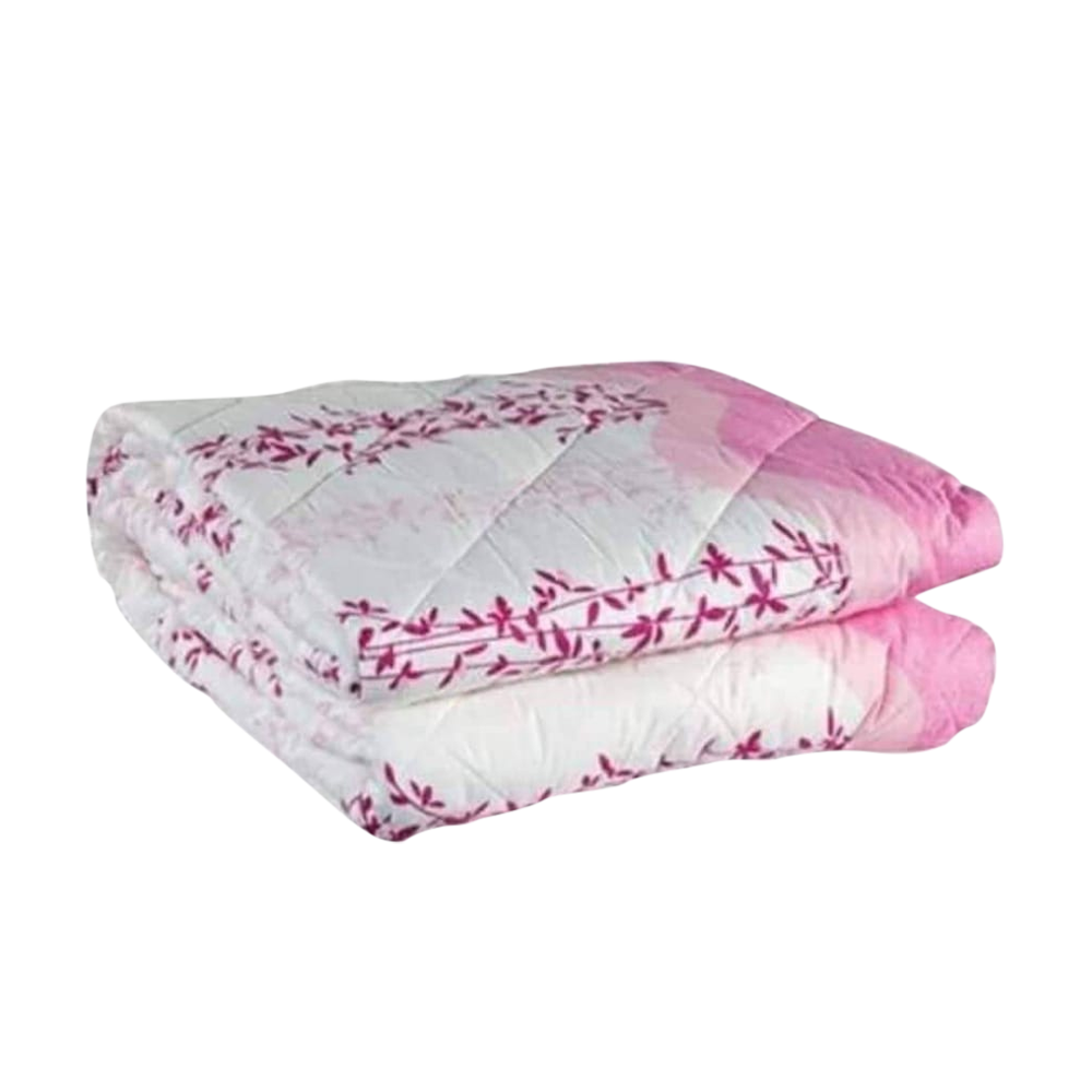 Pigment Cotton Comforter - CF-06- Pink And White