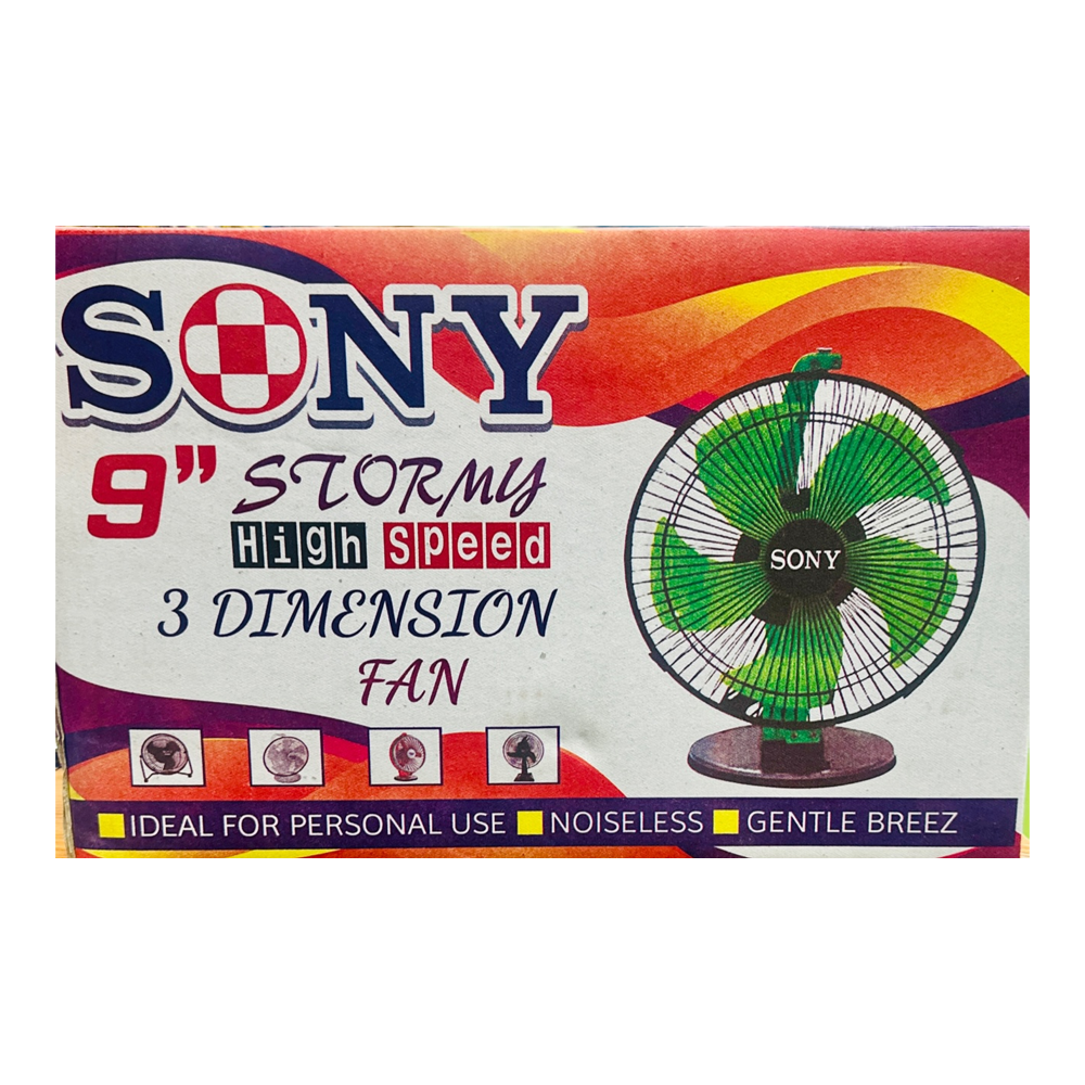 Sony Stormy High Speed 3 Dimension Fan - 9 Inch