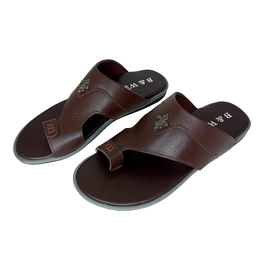 B&W Leather Sandal For Men - Chocolate - BW10566