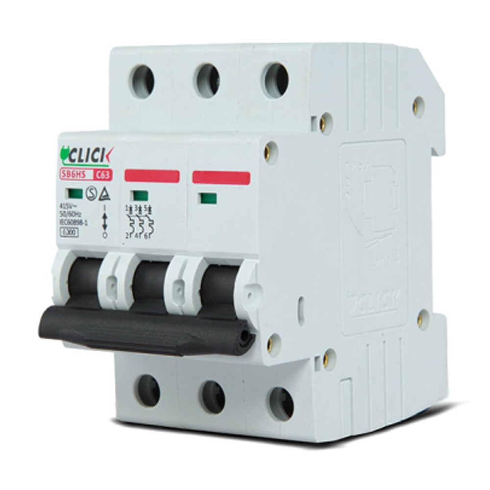 Click Circuit Breaker MCB - 3P 32A C 6KA - White