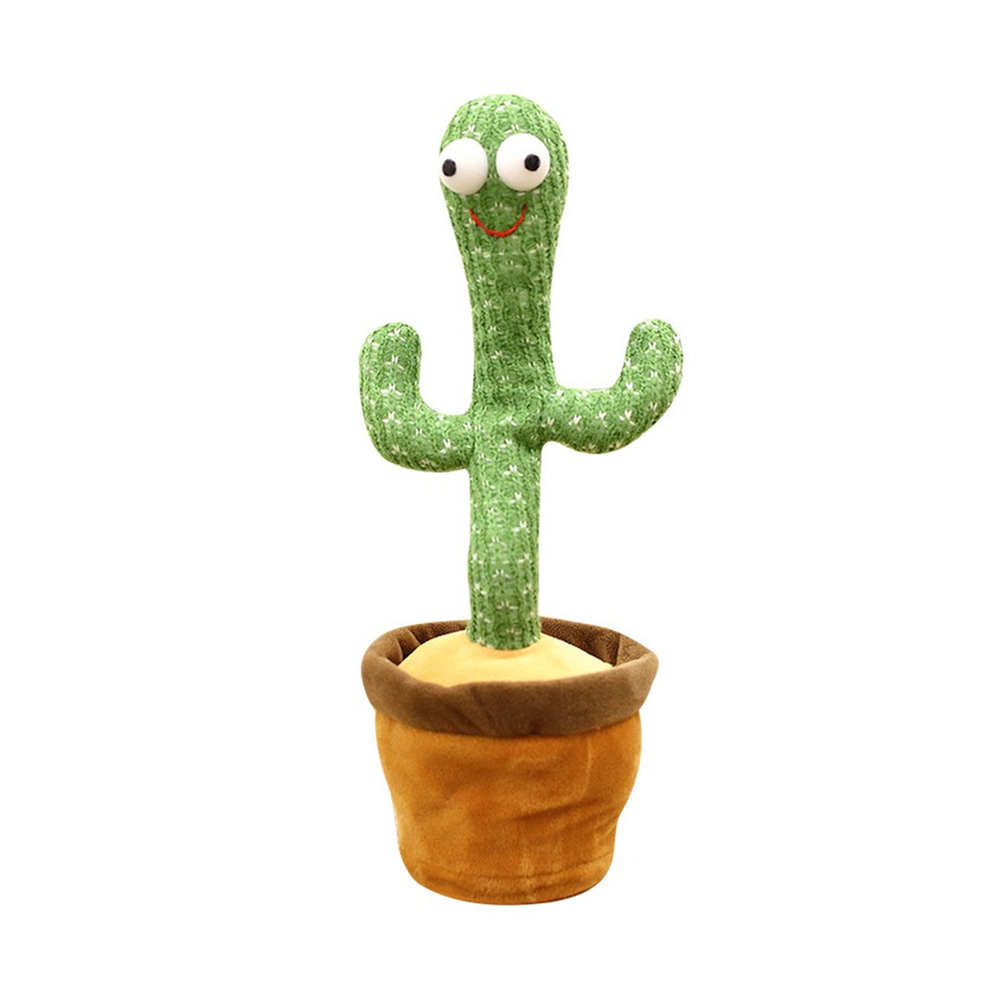 Rechargeable Dancing Talking Cactus Plush Toy - Green - SCT-01