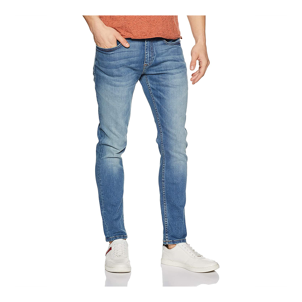 Cotton Semi Stretch Denim Jeans Pant For Men - Light Blue - NZ-13043