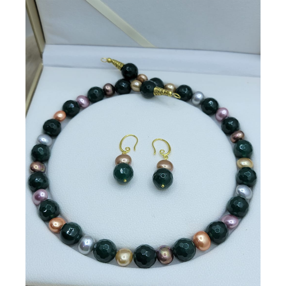 Real Pearl Jewelry with Semiprecious Gemstones - Multicolor