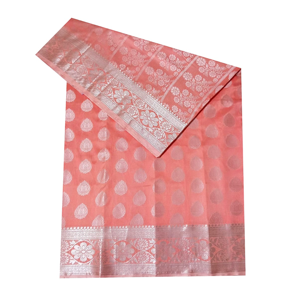 Taty Polly Soft Silk Katan Saree For Women - Pink - K.S 05