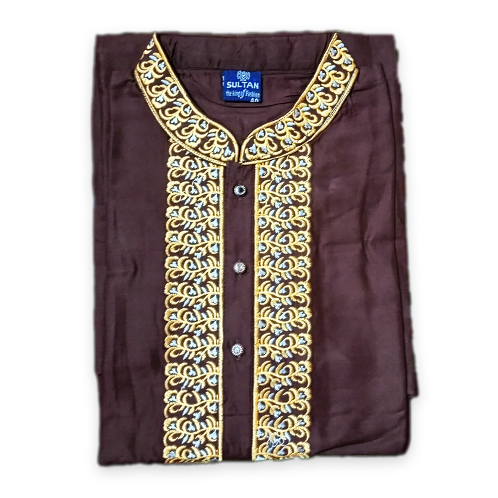 Linen Panjabi For Men Chocolate
