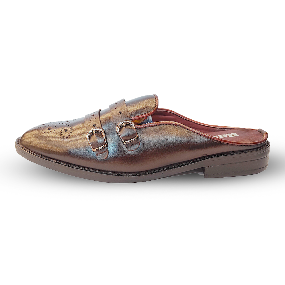 Reno Leather Half Shoes For Men - Chocolate - RH4035