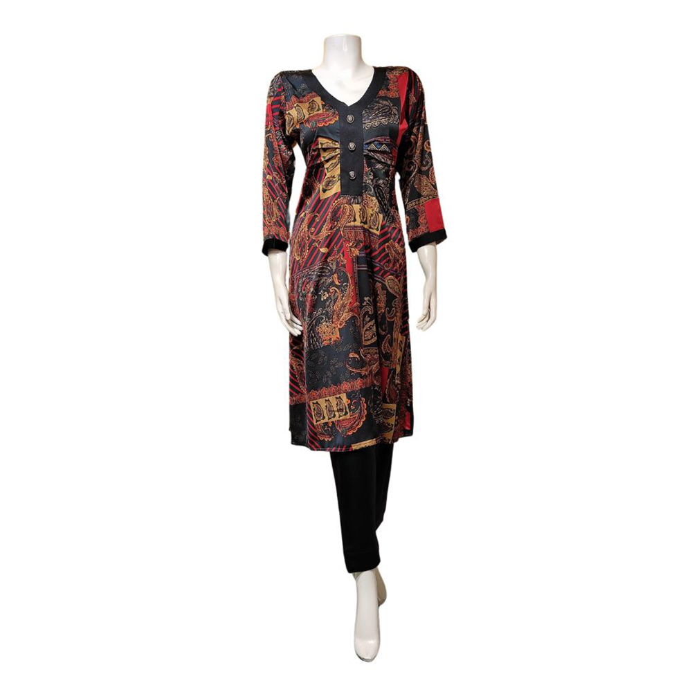 Royal Silk Stitched Two Piece for Women - Multicolor - AST-02