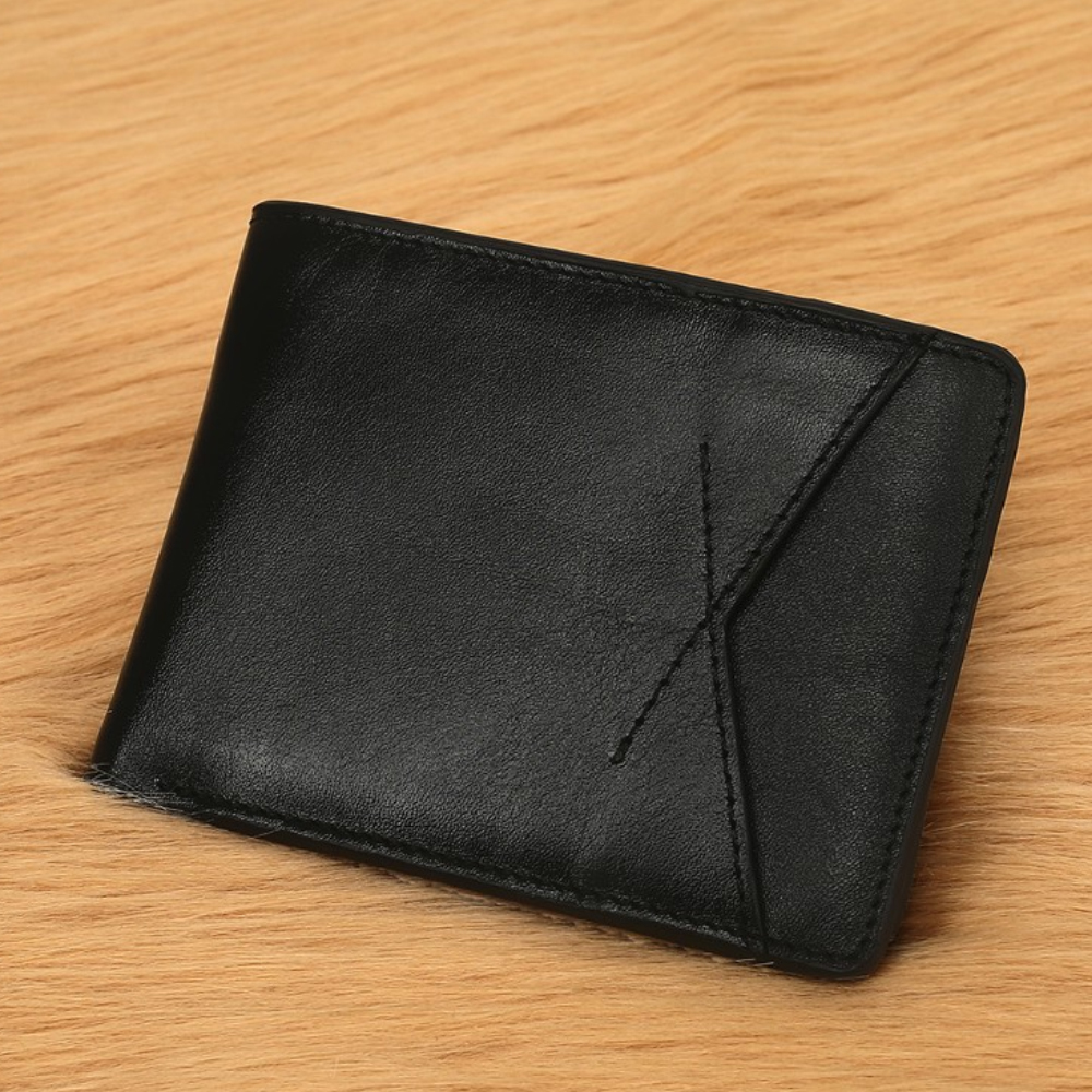 Leather Wallet for Men - Black - AC-W5