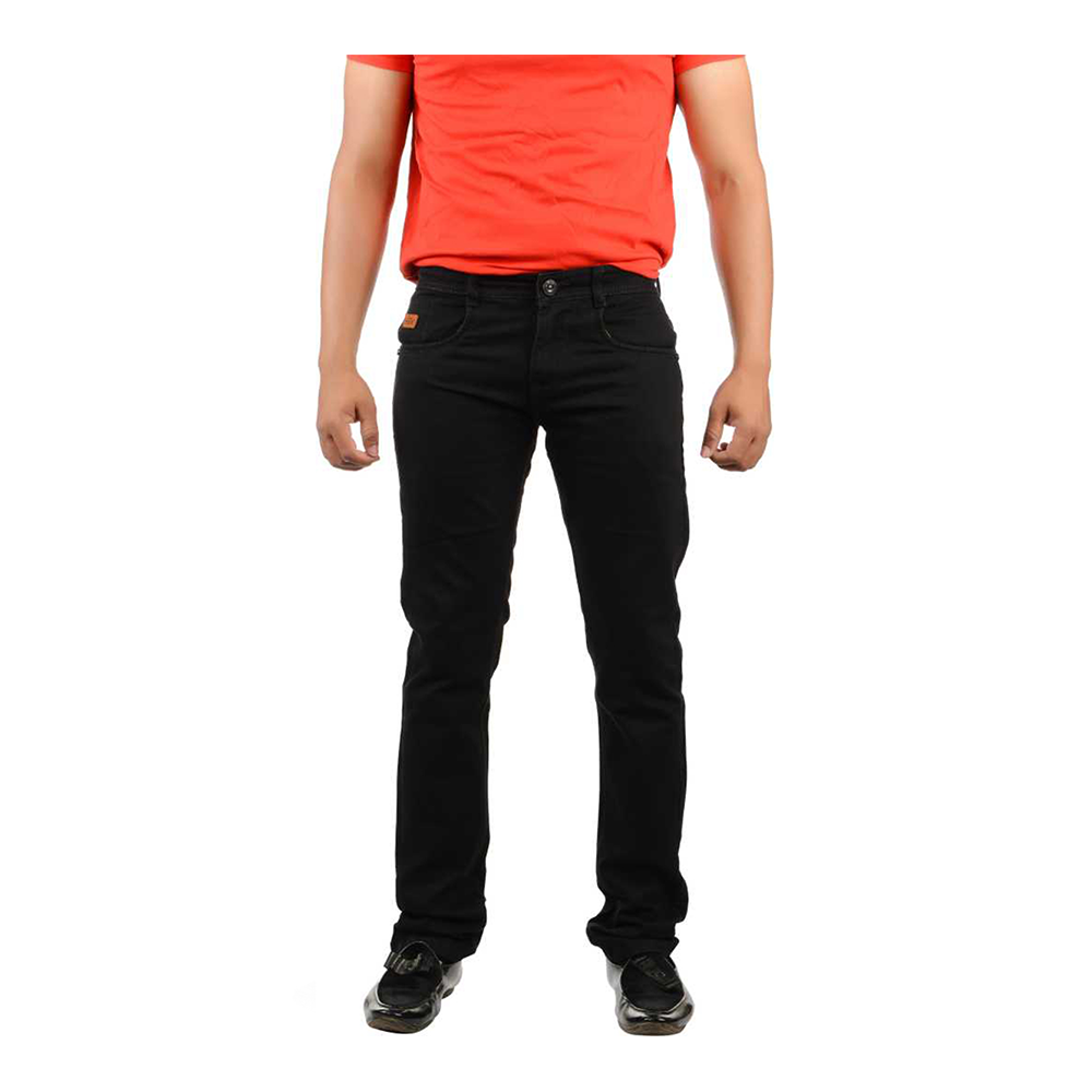 Cotton Semi Stretch Denim Jeans Pant For Men - Deep Black - NZ-13021