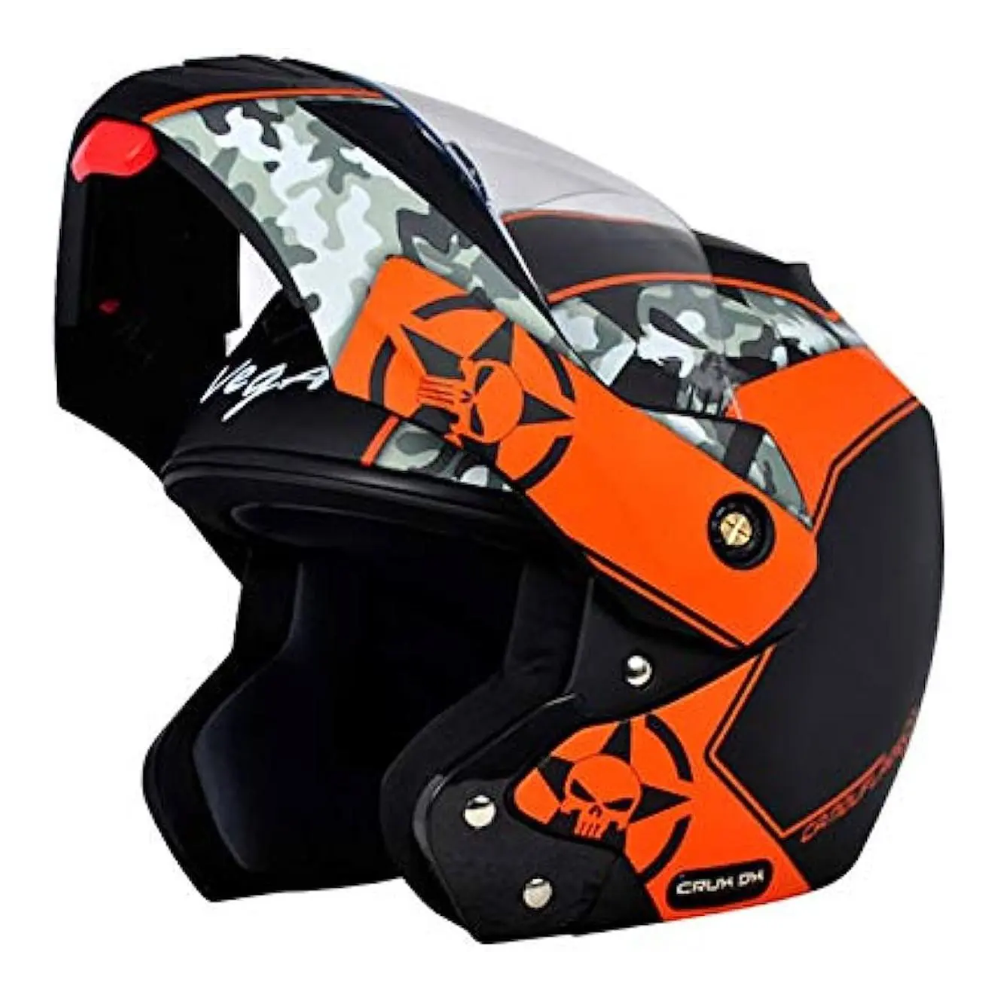 Vega Crux Dx Helmet - L Size - Dull Black and Orange