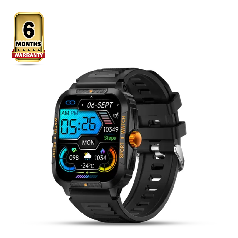 COLMI P76 Bluetooth Smart Watch - Black Orange