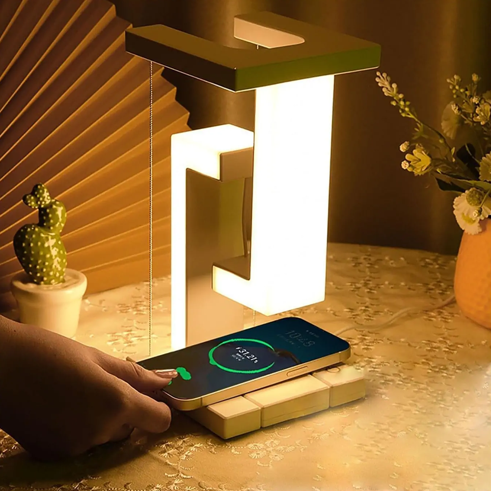 Suspending Anti-gravity Led Desk Lamp with Wireless Charger Touch Dimmable - MA-153