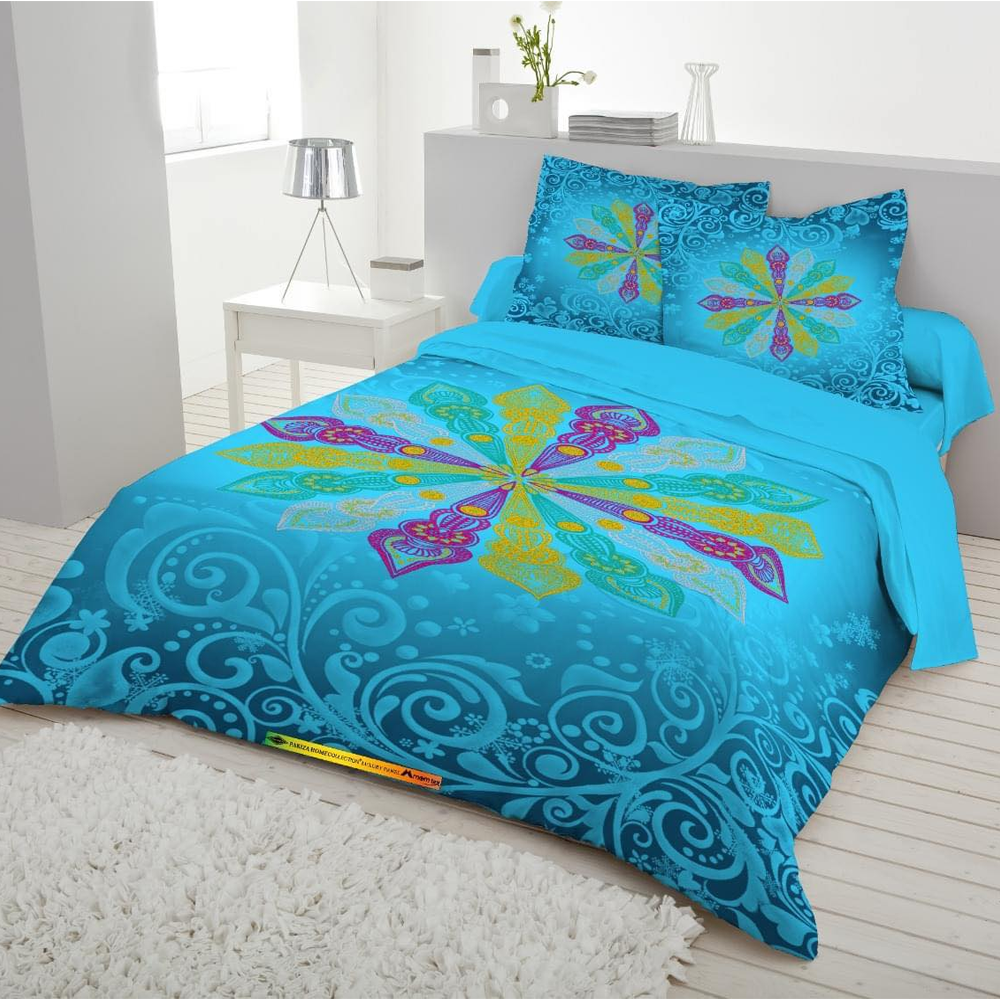 Panel Cotton King Size Bedsheet With Pillow Cover - Multicolor - 192439