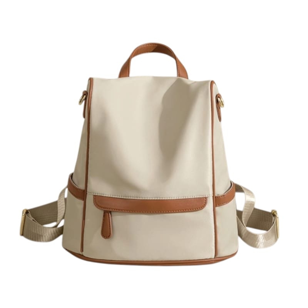 Nylon Waterproof Anti-Theft Travel Backpack For Women - Apricot