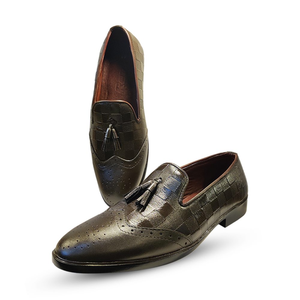 Reno Leather Tassel Shoe For Men - RT1021 - Chocolate