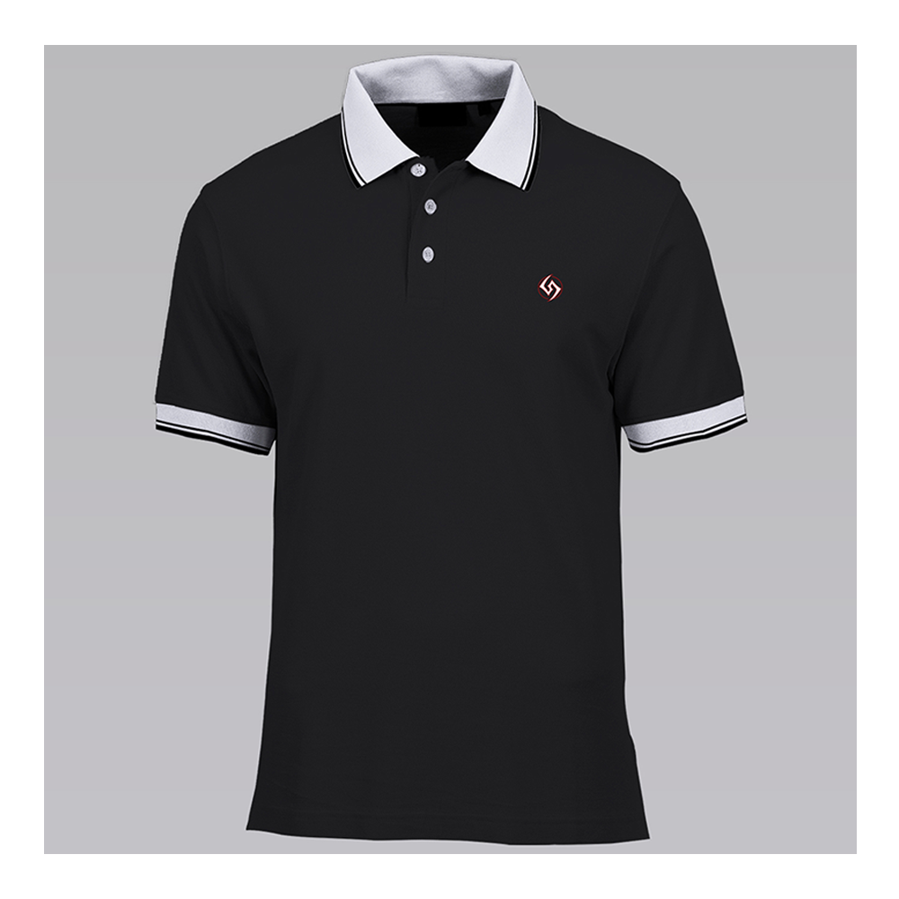 Poly Cotton Half Sleeve Polo T Shirt for Men Black PT11