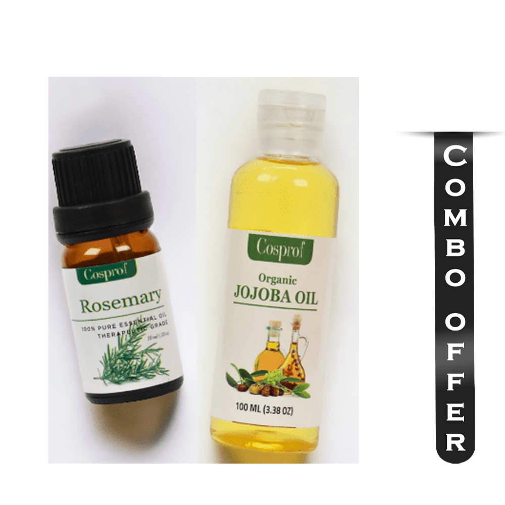 Combo of Cosprof Rosemary Essential Oil - 10ml And Jojoba Oil - 100ml