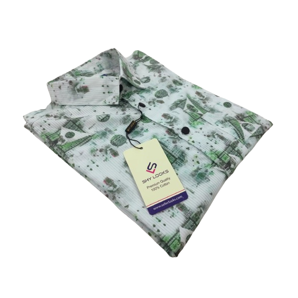 China Cotton Printed Full Sleeve Shirt For Men - Multicolor - OP365