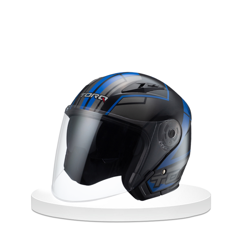 TORQ Atom Helmets - Glossy Blue and Black