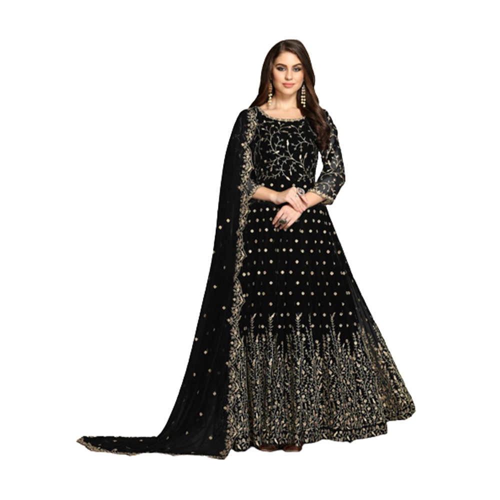 Georgette Embroidery Gown For Women - Multicolor - 3G-18