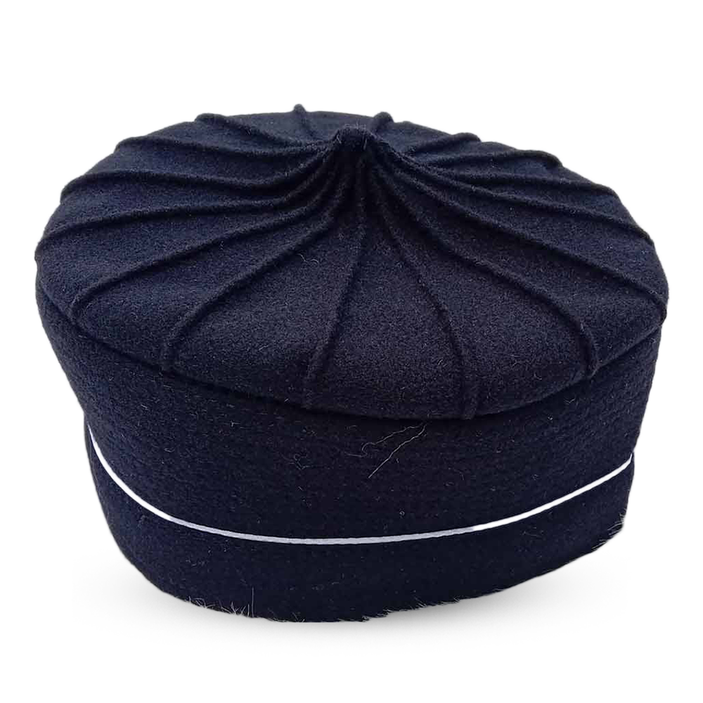 Cotton Afghani Pakal Hat (Tupi) for Men - Black