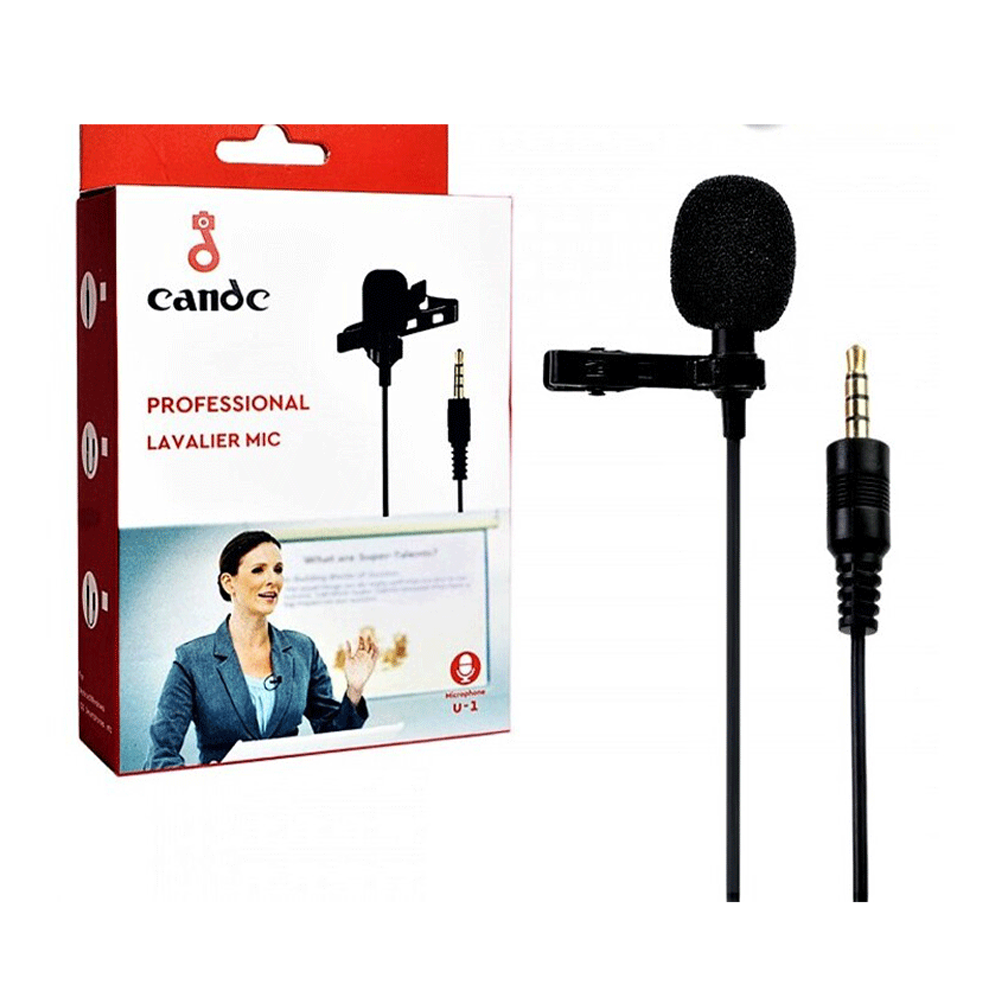 Candc U1 Microphone Proffessional Lavalier Microphone - Black