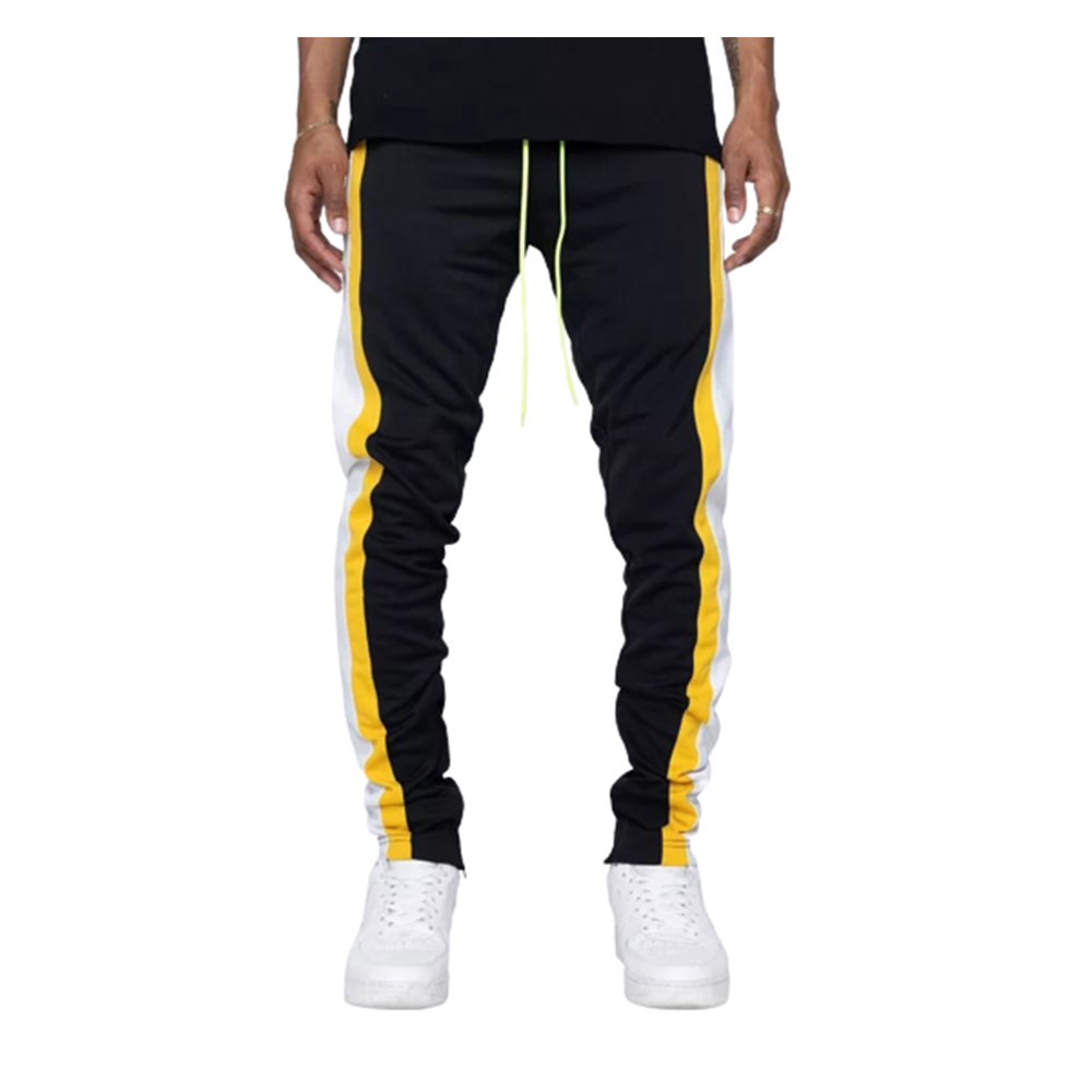 Polypropylene Joggers For Men - Black And Yellow - TJ-17