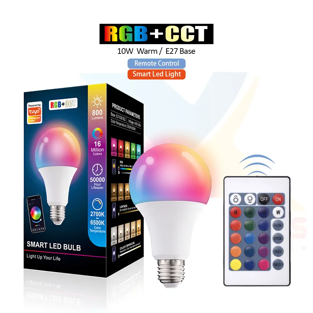 FXPOT Tuya Smart LED Remote Control Bulb - 10W - RGB 