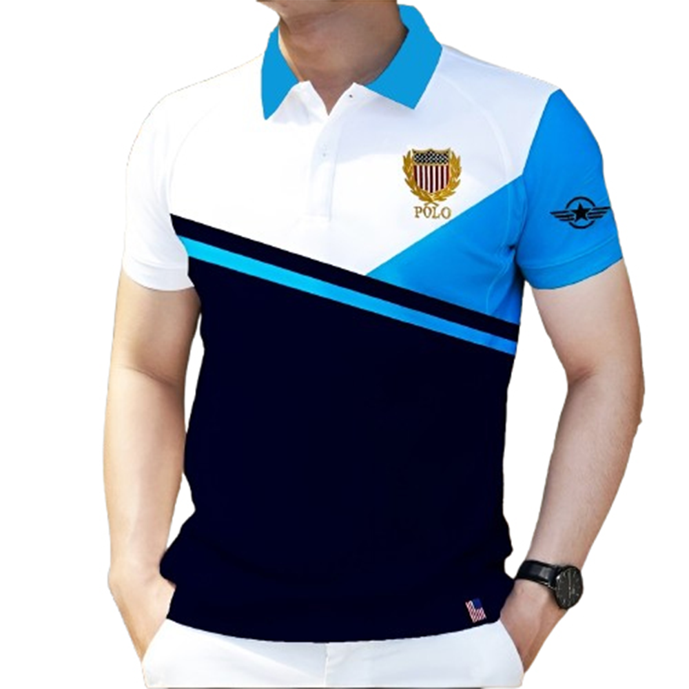 Pique Cotton Polo For Men - Multicolor - PT-F13